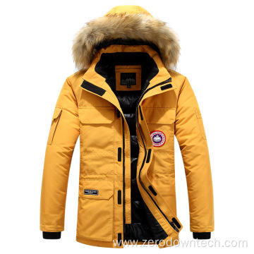 Mens Winter Jackets Stand Collar Hooded Coat